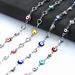 6mm Stainless Steel Colorful Beads Heart Shape Necklace Women Turkish Eye Chain Bracelets Available_ipsvogv.com