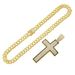 Hip hop men's domineering full diamond cross pendant Cuban chain necklace trendy personality street dance accessories_ipsvogv.com