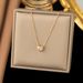 Stainless Simple Pink Heart-shaped Peach Necklace Collarbone Chain Titanium Steel Gold-plated Jewelry_ipsvogv.com