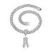 New Letter A Necklace Trendy Personality Diamond Set Cuban Chain Men's Hip Hop Pendant Jewelry_ipsvogv.com