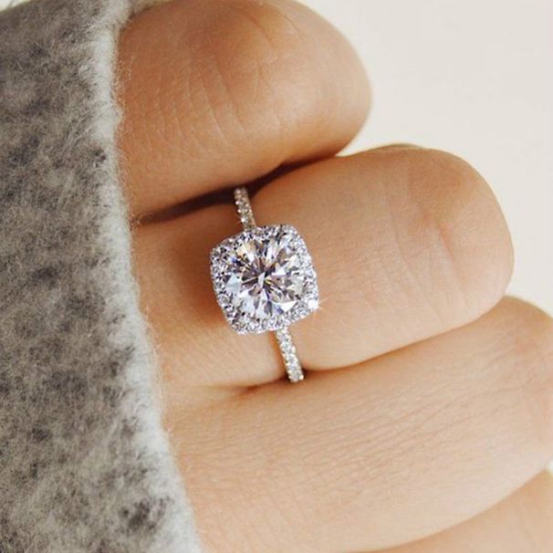 Valentine's Day Gift Jewelry Fashion Engagement Ring Women's Diamond Zircon Ring_ipsvogv.com