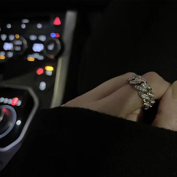 Cuban Ri, Female Niche Designer Style, Full Diamond Chain Zircon Openi, Men's And Women's Layered Internet Famous_ipsvogv.com