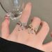 Cold Wind Butterfly Knot Pearl For Women 2024 New Style Ring, Light Luxury, Niche Design, Open Finger Ring_ipsvogv.com