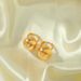 Ins Style Brass Real Gold Light Luxury Simple Versatile Ear Cuffs Matte Brushed Metal Round Ball Women's Earrings_ipsvogv.com