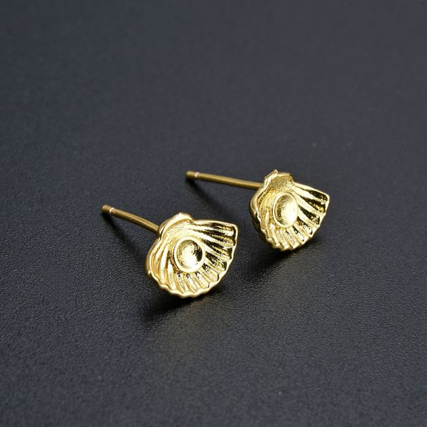 Unisex Simple Small Fresh Shell Earrings Electroplating Color Retention Sweet Romantic Female Earrings_ipsvogv.com