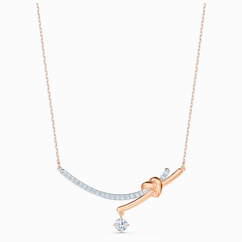 Twisted Love Romantic Knot Necklace Female Element Crystal Clavicle Necklace Female_ipsvogv.com