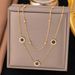 INS Versatile Fashion Titanium Steel Non Fading Roman Round Double Layer White Black Shell Necklace Bracelet Foot Chain_ipsvogv.com