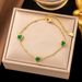 Fashioable, Simple, Iche, Versatile, Emerald Stailess Steel Circle, Heart Ecklace, Bracelet Accessories Set For_ipsvogv.com