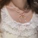 White Peach Dream" Pearl Bowknot Ribbon Necklace Exquisite Elegant Sweet Dreamy 2024 New Arrival_ipsvogv.com