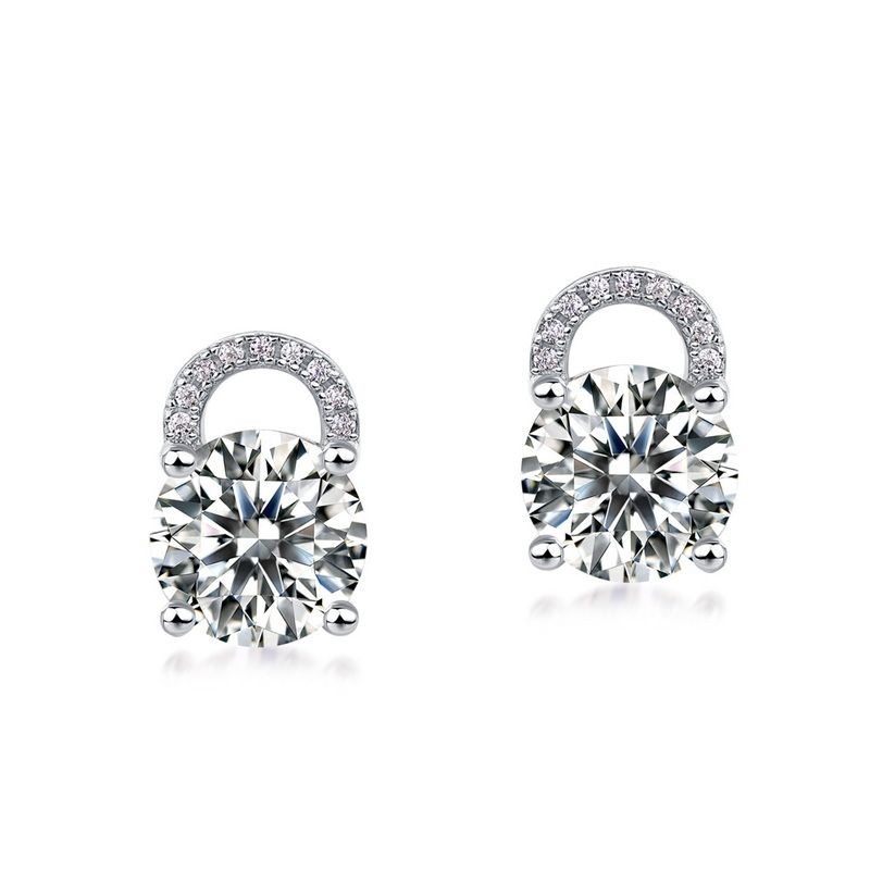 Brilliant Moissanite Earrings For Women S925 Silver Full Of Colored Gems High End Earrings Simple And Fashionable_ipsvogv.com