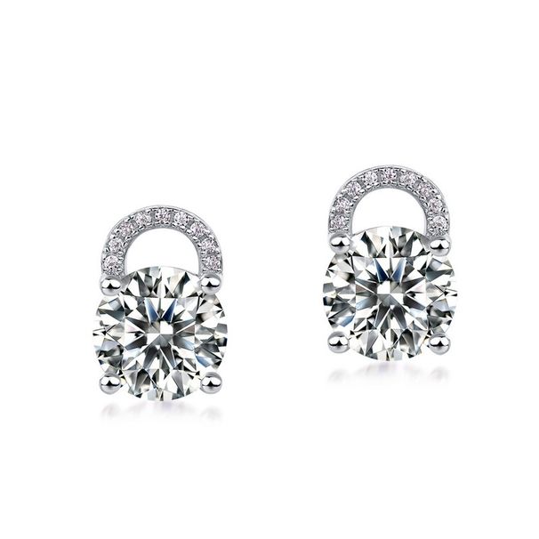 Brilliant Moissanite Earrings For Women S925 Silver Full Of Colored Gems High End Earrings Simple And Fashionable_ipsvogv.com