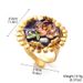 Devil's Eye Pearl Exaggerated Open Ring Monet Garden Oil Painting Series Tassel Flower Enamel Earrings_ipsvogv.com