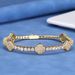 Hip Hop Spring Buckle Zircon Tennis Chain Four-Leaf Clover Men's Bracelet Jewelry High-End Accessories_ipsvogv.com