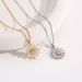 Sunflower necklace, female gold titanium steel flower necklace, sunflower zircon collarbone chain, cool wind pendant_ipsvogv.com
