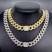 Unisex Cuban Chain New 15mm Rhombus Flap Full Of Diamonds Hip Hop Style Bracelet Necklace Large Gold Chain_ipsvogv.com