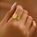 Unisex Fashion OL Plain Ring Female Starfish Shell High End Design Open Mouth Adjustable Ring Versatile Hand Jewelry_ipsvogv.com