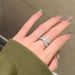 Light Luxury, Niche Personality, Heavy Industry, Cross Row Diamond Zircon Ring, High-end Silver, Niche, Exquisite_ipsvogv.com