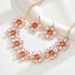 Fashionable OL necklace with simple inlaid zircon peach heart collarbone chain ins temperament and earrings_ipsvogv.com