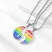 Rainbow Tai Chi diagram Yin Yang fish couple titanium steel pendant necklace jewelry_ipsvogv.com