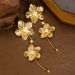 Fashionable, Exaggerated, Cold Style, Pearl Flower Tassel With Temperament, Long And High-end Silver Needle Earrings_ipsvogv.com