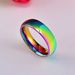 Stainless steel vacuum plated colorful glare color titanium steel ring ring genderless neutral rainbow hand jewelry_ipsvogv.com