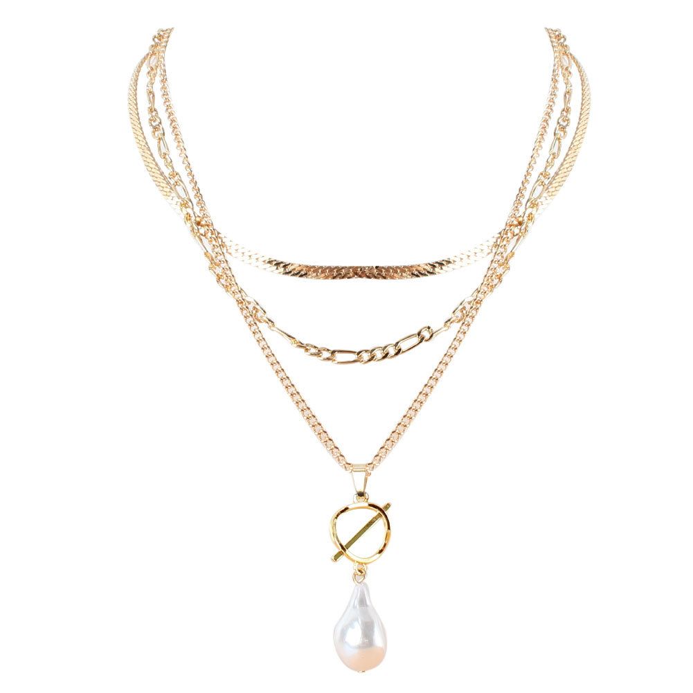 Necklaces Personalized Special Shaped Pearl Pendant Clavicle Chain Multi Layer Necklace For Women_ipsvogv.com