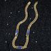 New men's 10mm full diamond rectangular glass splicing hip-hop style heavy-duty chain necklace_ipsvogv.com