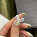 S Pure Silver Women's Light Luxury Water Drop Fashion Cute Peach Heart Temperament Square Diamonds Pink High Carbon_ipsvogv.com