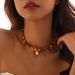 Metal Scallop Irregular Shell Bracelet Necklace Female 2025 Summer Hip Hop Internet Celebrity Trendy Cool Street Clavicle Chain_ipsvogv.com