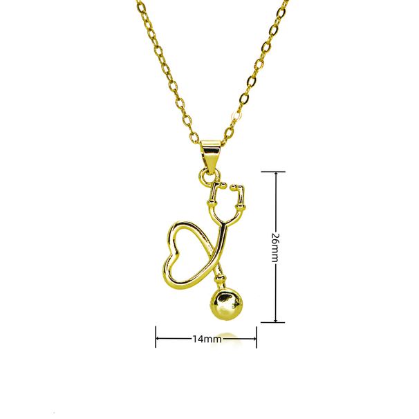 Hot Selling Simple Pendant Micro Inlaid Pendant Doctor Gift Stethoscope Light Luxury Fashion Versatile Necklace_ipsvogv.com