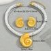 Fashionable OL personalized conch pendant necklace, electroplated alloy earrings, versatile spicy girl style jewelry set_ipsvogv.com