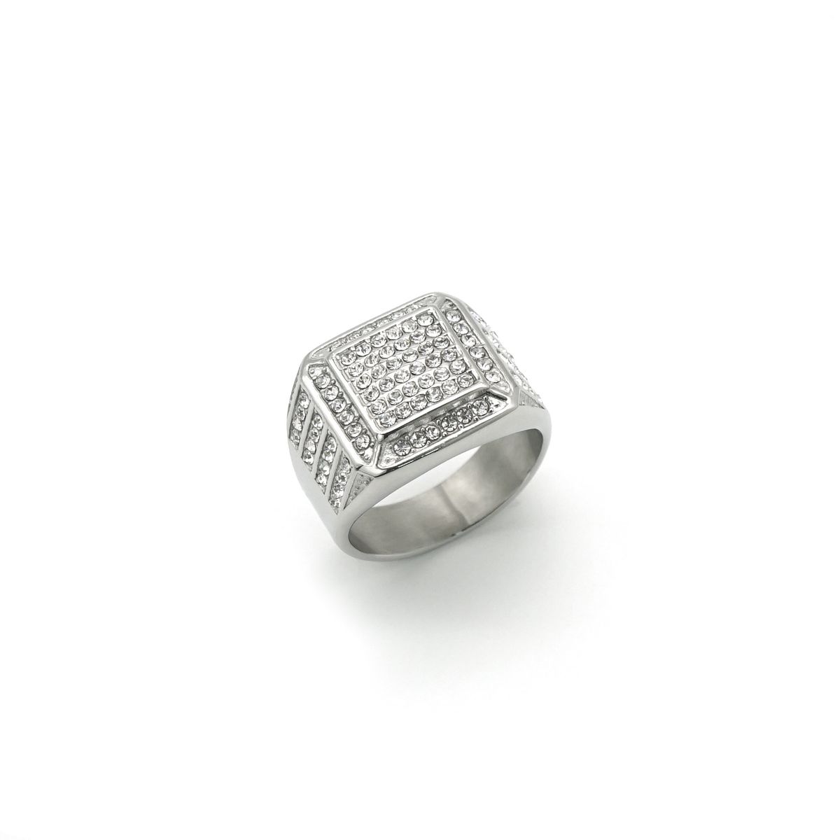 316 stainless steel/titanium steel gold plated full diamond luxury hip hop men's ring_ipsvogv.com