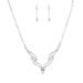 Simple & Stylish Bridal Jewelry Set - Silver Diamond Necklace & Earrings (European & American-Inspired Wedding Accessories)_ipsvogv.com