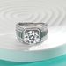 Silver Moissanite Pattern Men's Ring Domineering Personality 5 Carat Large Men's Ring_ipsvogv.com
