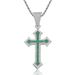 Unisex Hip Hop Colored Cross Pendant For Men And Women Personalized Rap Micro Inlaid Zircon Trendy Hip Hop Necklace_ipsvogv.com