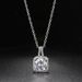 Unisex Classic zircon micro inlaid square pendant necklace for women Fashion platinum plated necklace jewelry_ipsvogv.com