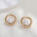 Fashion Jewelry Luxury Pearl Threaded Hollow Tube Versatile High-end Earrings Studs_ipsvogv.com
