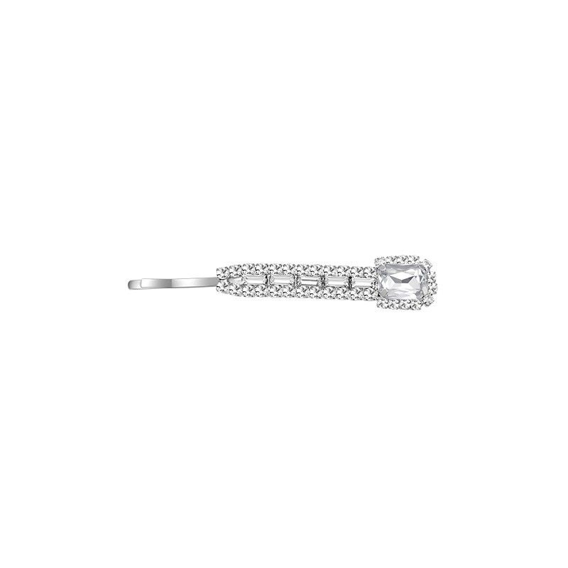 light luxury vintage rhinestone hairpin square clavicle chain necklace simple internet celebrity same style side hairpin _ipsvogv.com