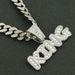 Cool Square Diamond Hip Hop Letter King Pendant Necklace Miami Cuban Chain Personalized Dressing Accessories_ipsvogv.com