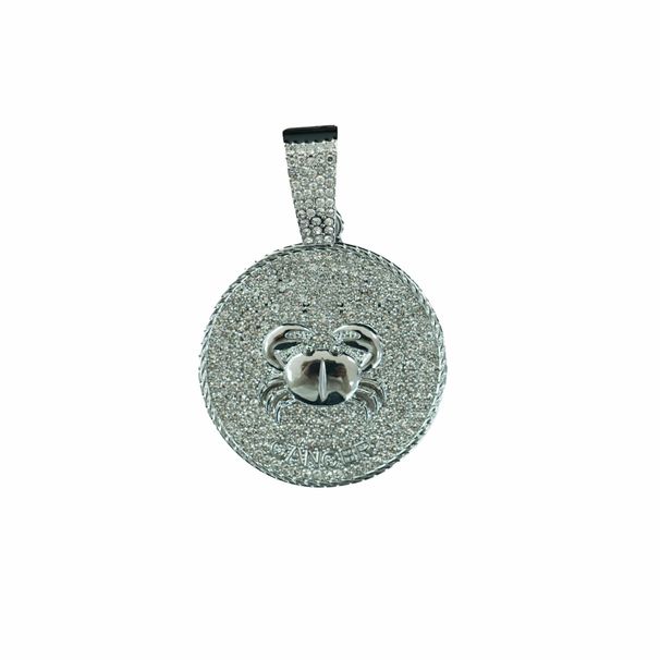 Hot Selling Cancer Disc Pendant Symbolizes A Strong Aquarius Hip-hop Cuban Chain Necklace_ipsvogv.com