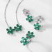Flower Cultivated Emerald Earrings S925 Silver Inlaid Cultivated Colored Gemstone Earrings Set Fashion_ipsvogv.com