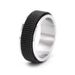 Men's Jewelry Minimalist Mesh Woven Stainless Steel Rotatable Ring Black Fashion Single Ring_ipsvogv.com