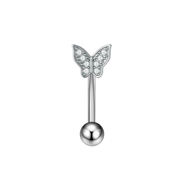Women's Jewelry Belly Button Ring Round Zircon Butterfly Horse Eye Heart Shaped Stainless Steel Zircon Belly Button Nails_ipsvogv.com