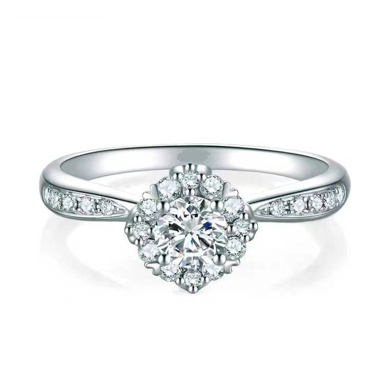 Mosang Stone Ring Proposal Ring, Like Stars, Pure Silver, Female Brilliant Star River, Unique and Fashionable Design_ipsvogv.com