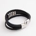 Titanium Magnetic Leather Bracelet Men's Three-Layer Braided Stainless Steel Wristband_ipsvogv.com