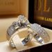 Three Heroes Eight Claw Simulated Zircon Wedding Ring Accessories_ipsvogv.com