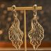 Brass Gold-Plated Light Luxury Metal Minimalist Hollow Leaf Niche Design Earrings For Women_ipsvogv.com