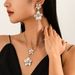 Fashion Jewelry Design Sense Pendant Earring Set 3D Flower Necklace_ipsvogv.com
