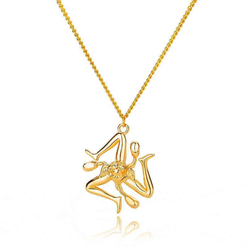 Italy Sicily Cities Flag Necklace For Women Stainless Steel Gold Color Italian Pendants Vintage Aesthetic Jewelry Couple_ipsvogv.com