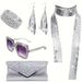 Sparkling Party Aluminum Mesh Accessories Set 70S Retro Disco Style Silver Plated Sequin Accessories_ipsvogv.com